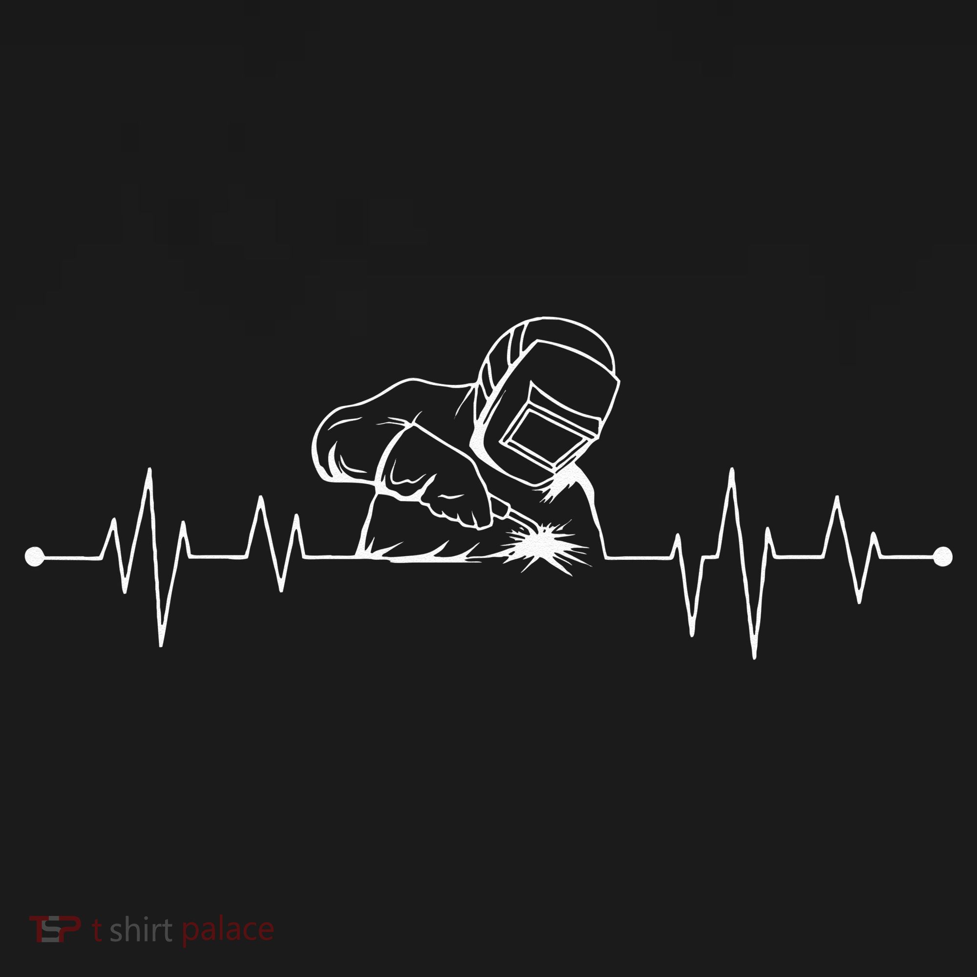 Welding Heartbeat Welder Helmet Metal Fabrication Fusing MIG T-Shirt