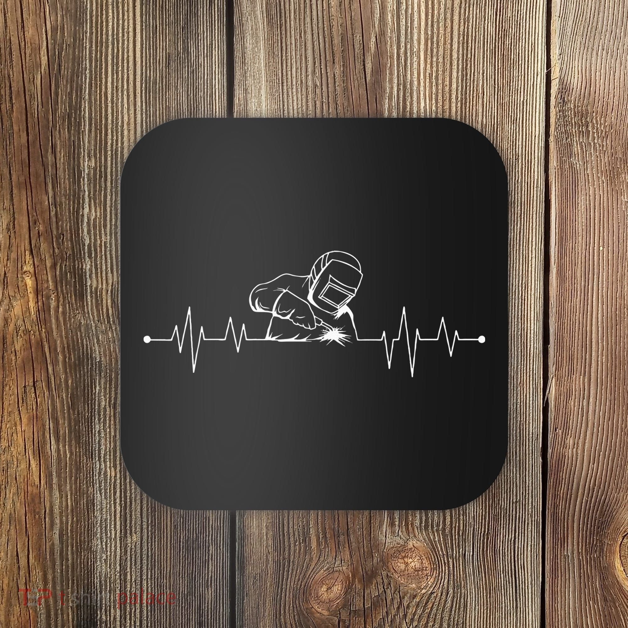 Welding Heartbeat Welder Helmet Metal Fabrication Fusing MIG Coaster