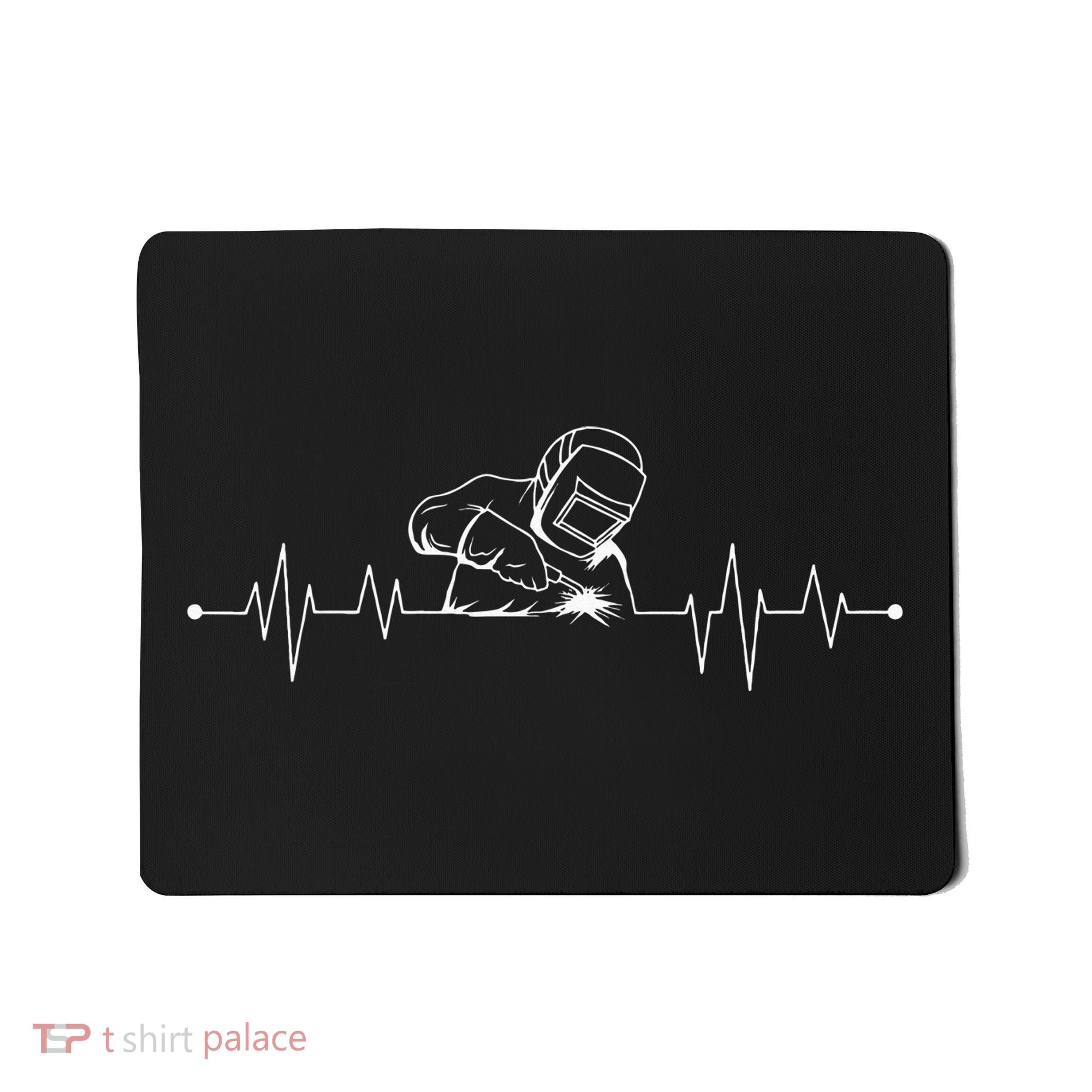 Welding Heartbeat Welder Helmet Metal Fabrication Fusing MIG Mousepad