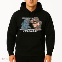 Why Can't We Be Friends Ape Monster Fights Hoodie thumb 2