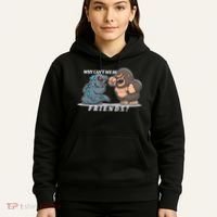 Why Can't We Be Friends Ape Monster Fights Hoodie thumb 5
