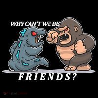 Why Can't We Be Friends Ape Monster Fights Sweatshirt thumb 3