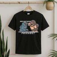 Why Can't We Be Friends Ape Monster Fights T-Shirt thumb 2