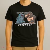 Why Can't We Be Friends Ape Monster Fights T-Shirt thumb 3
