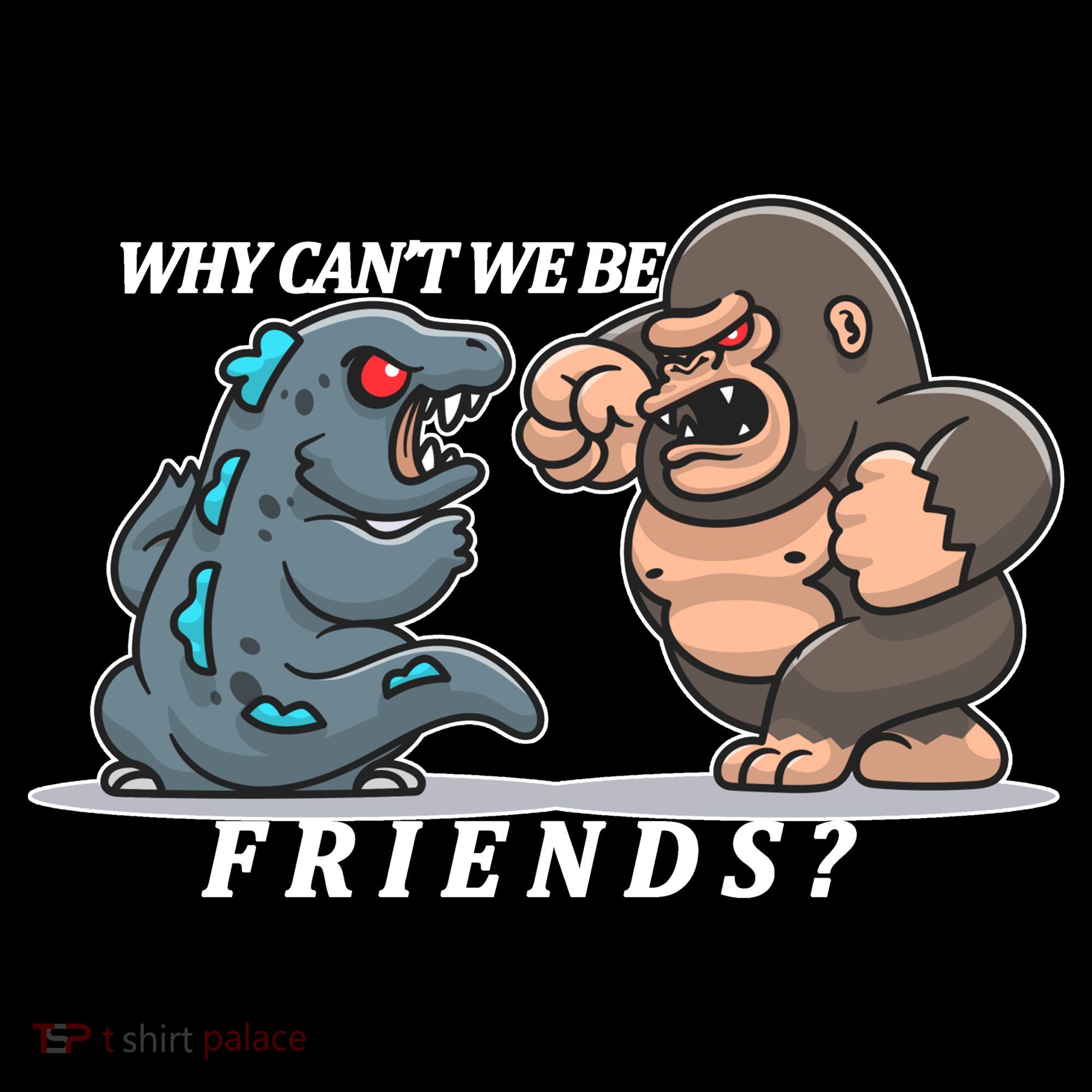 Why Can't We Be Friends Ape Monster Fights Baby Bodysuit