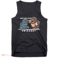 Why Can't We Be Friends Ape Monster Fights Tank Top thumb 0