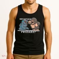 Why Can't We Be Friends Ape Monster Fights Tank Top thumb 3