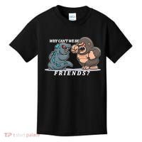 Why Can't We Be Friends Ape Monster Fights Kids T-Shirt thumb 0