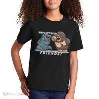 Why Can't We Be Friends Ape Monster Fights Kids T-Shirt thumb 2