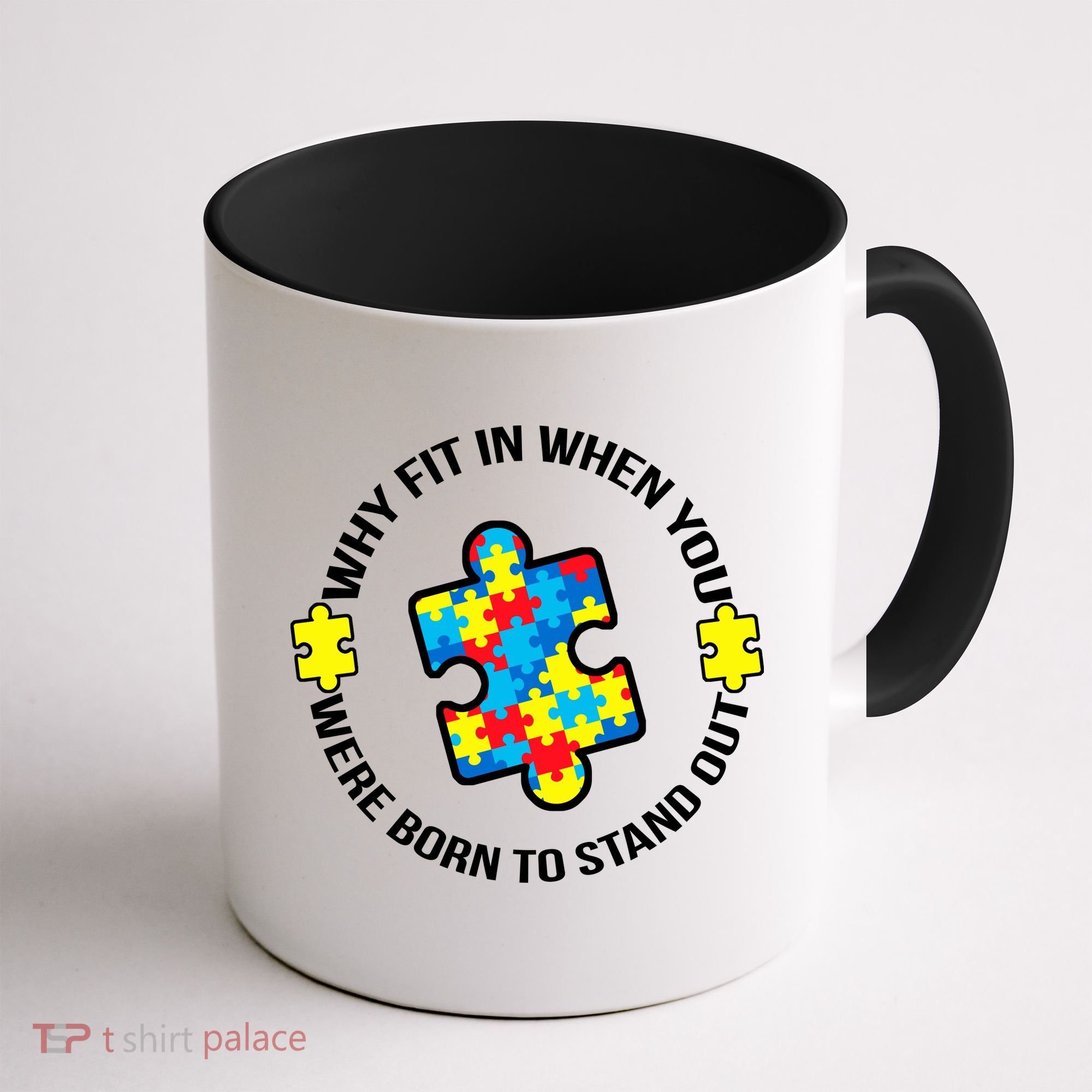 Why Fit In Autism Awareness Coffee Mug