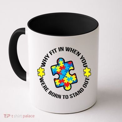 Why Fit In Autism Awareness Coffee Mug
