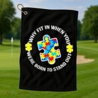 Why Fit In Autism Awareness Golf Towel thumb 1