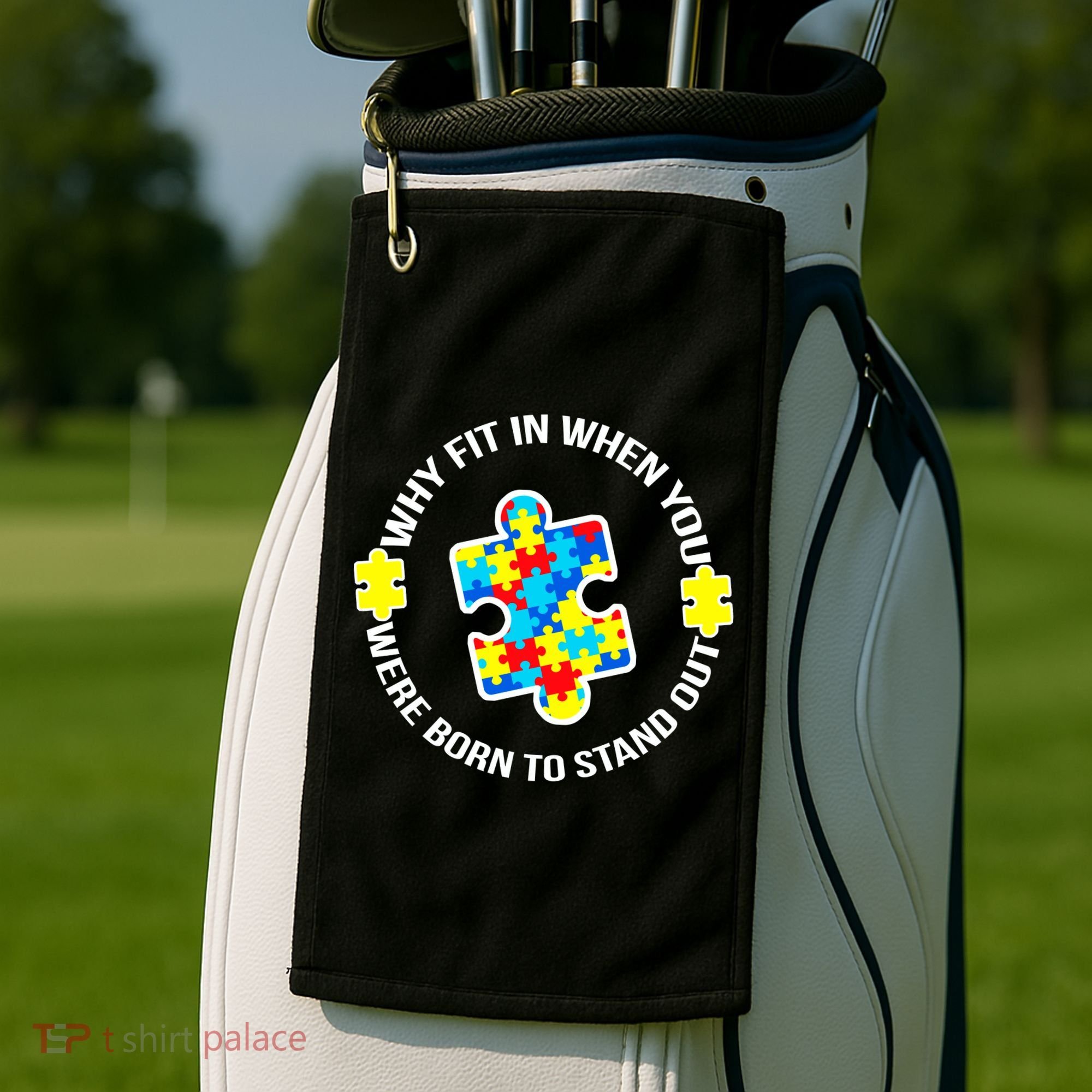 Why Fit In Autism Awareness Golf Towel