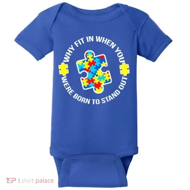 Why Fit In Autism Awareness Baby Bodysuit