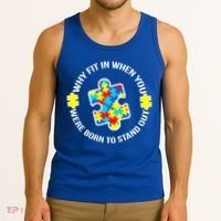 Why Fit In Autism Awareness Tank Top thumb 3