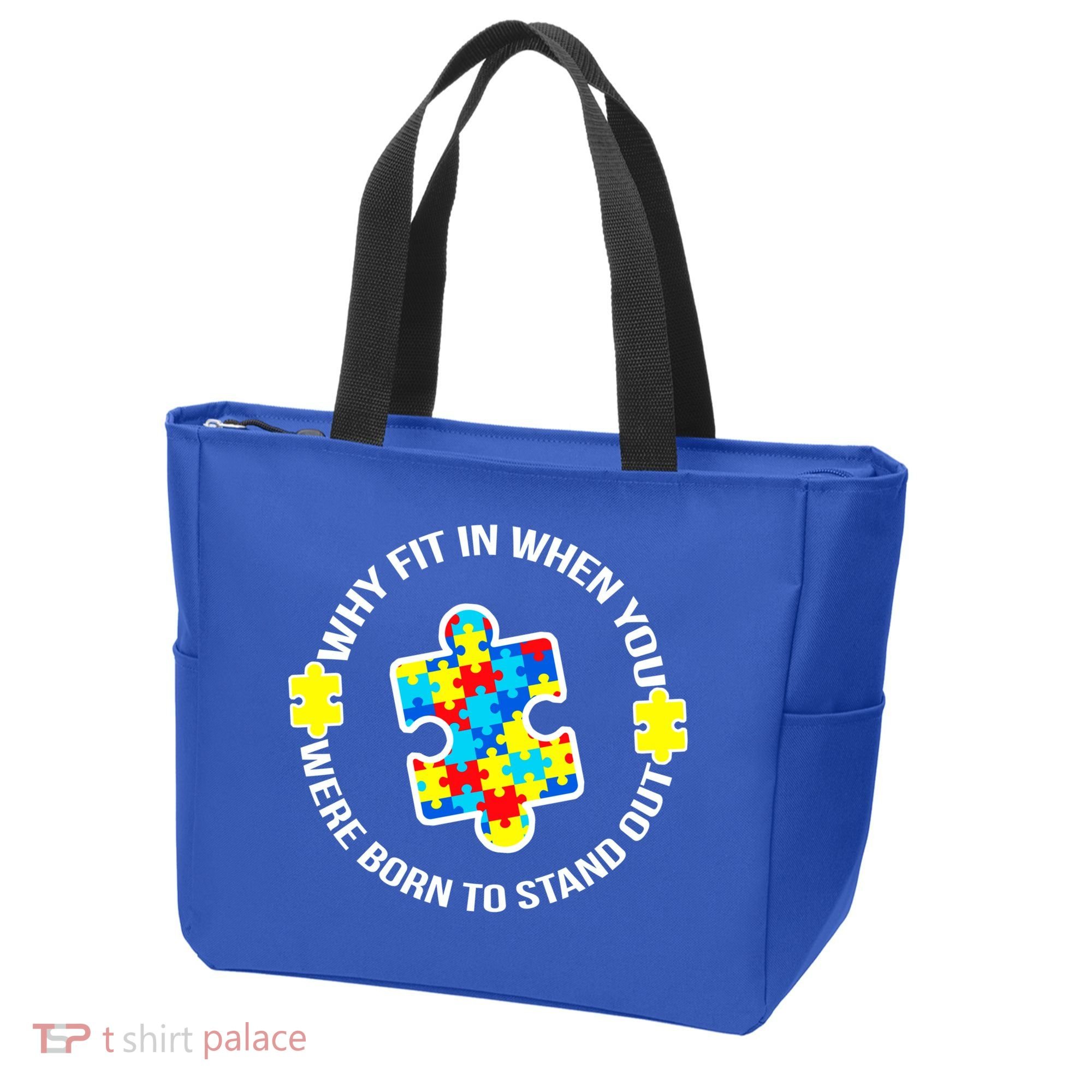 Why Fit In Autism Awareness Tote Bag