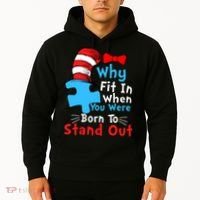 Why Fit In When You Were Born To Stand Out Autism Hoodie thumb 2
