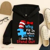 Why Fit In When You Were Born To Stand Out Autism Hoodie thumb 4