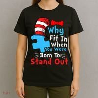 Why Fit In When You Were Born To Stand Out Autism T-Shirt thumb 4