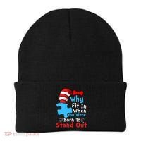 Why Fit In When You Were Born To Stand Out Autism Beanie thumb 0
