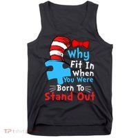 Why Fit In When You Were Born To Stand Out Autism Tank Top thumb 0