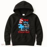 Why Fit In When You Were Born To Stand Out Autism Kids Hoodie thumb 0