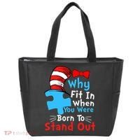 Why Fit In When You Were Born To Stand Out Autism Tote Bag thumb 0