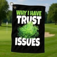 Why I Have Trust Issues Bush Camper Golf Towel thumb 1