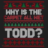 Why Is the Carpet All Wet Todd? Funny Christmas Beanie thumb 2