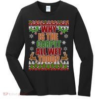Why Is The Floor Wet Todd Ugly Christmas Women's Long Sleeve Shirt thumb 0