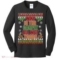 Why Is The Floor Wet Todd Ugly Christmas Kids Long Sleeve Shirt thumb 0