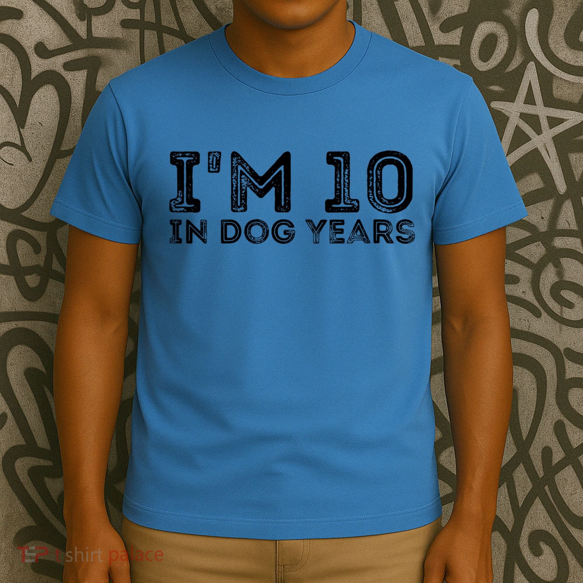 Womens I'm 10 In Dog Years Funny 70th Birthday T-Shirt