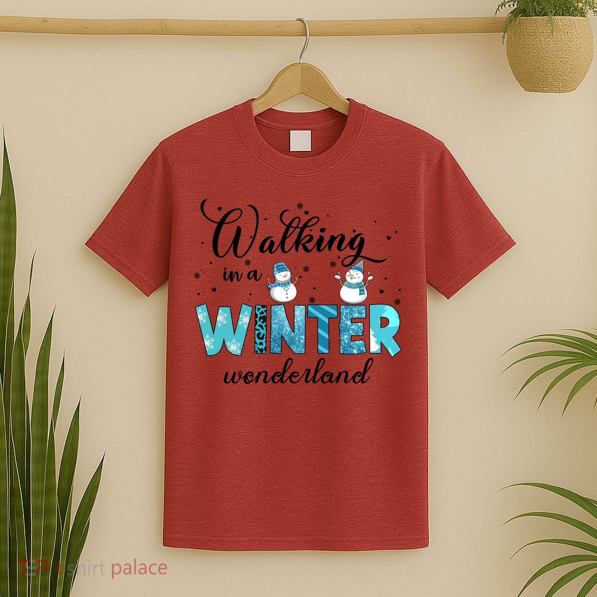Walking In A Winter Wonderland Snowman Christmas Holiday Xmas T-Shirt