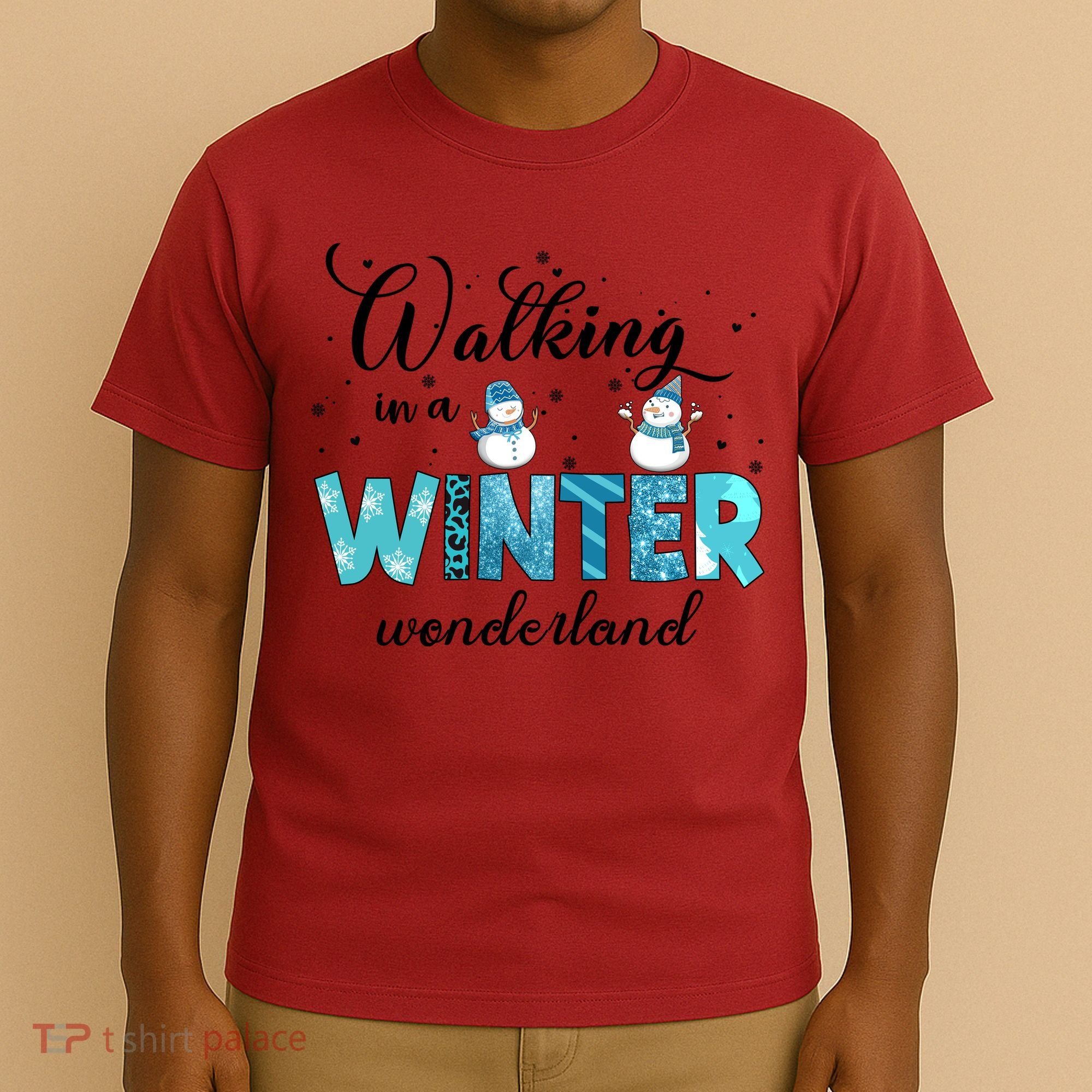 Walking In A Winter Wonderland Snowman Christmas Holiday Xmas T-Shirt