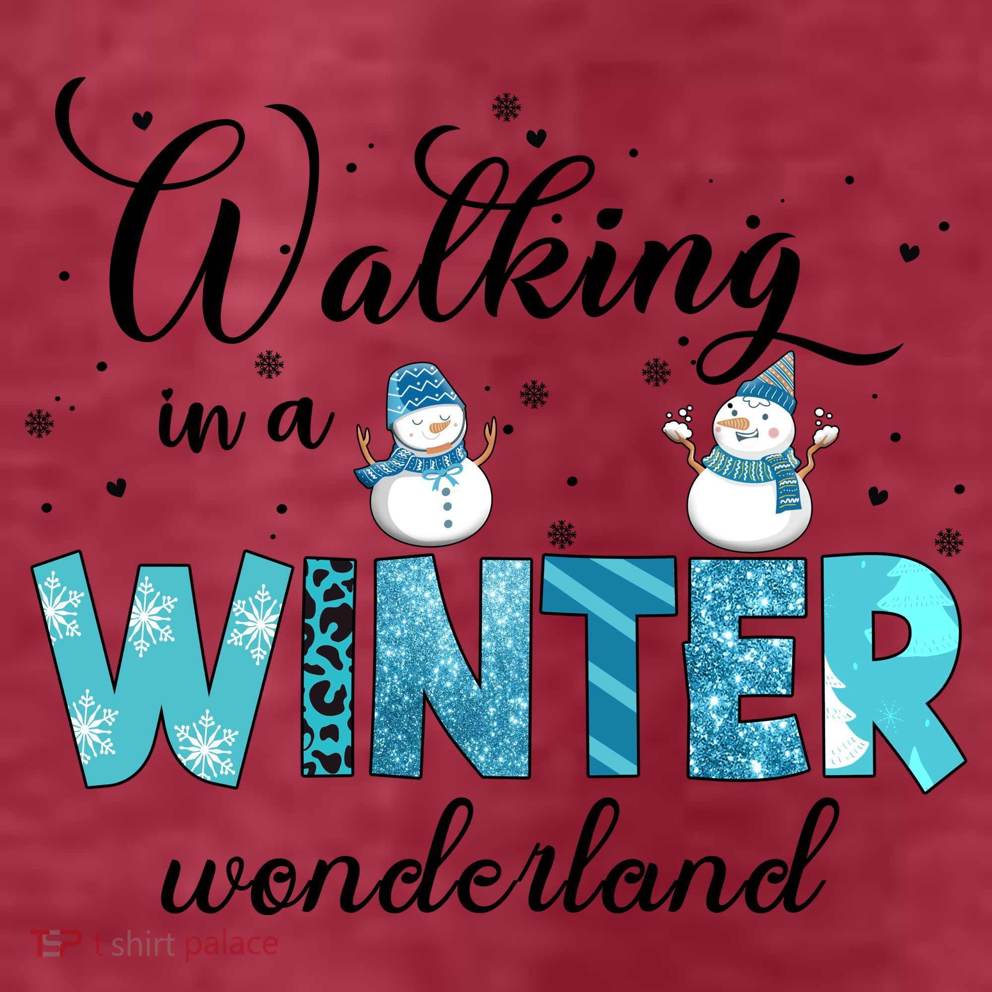 Walking In A Winter Wonderland Snowman Christmas Holiday Xmas T-Shirt