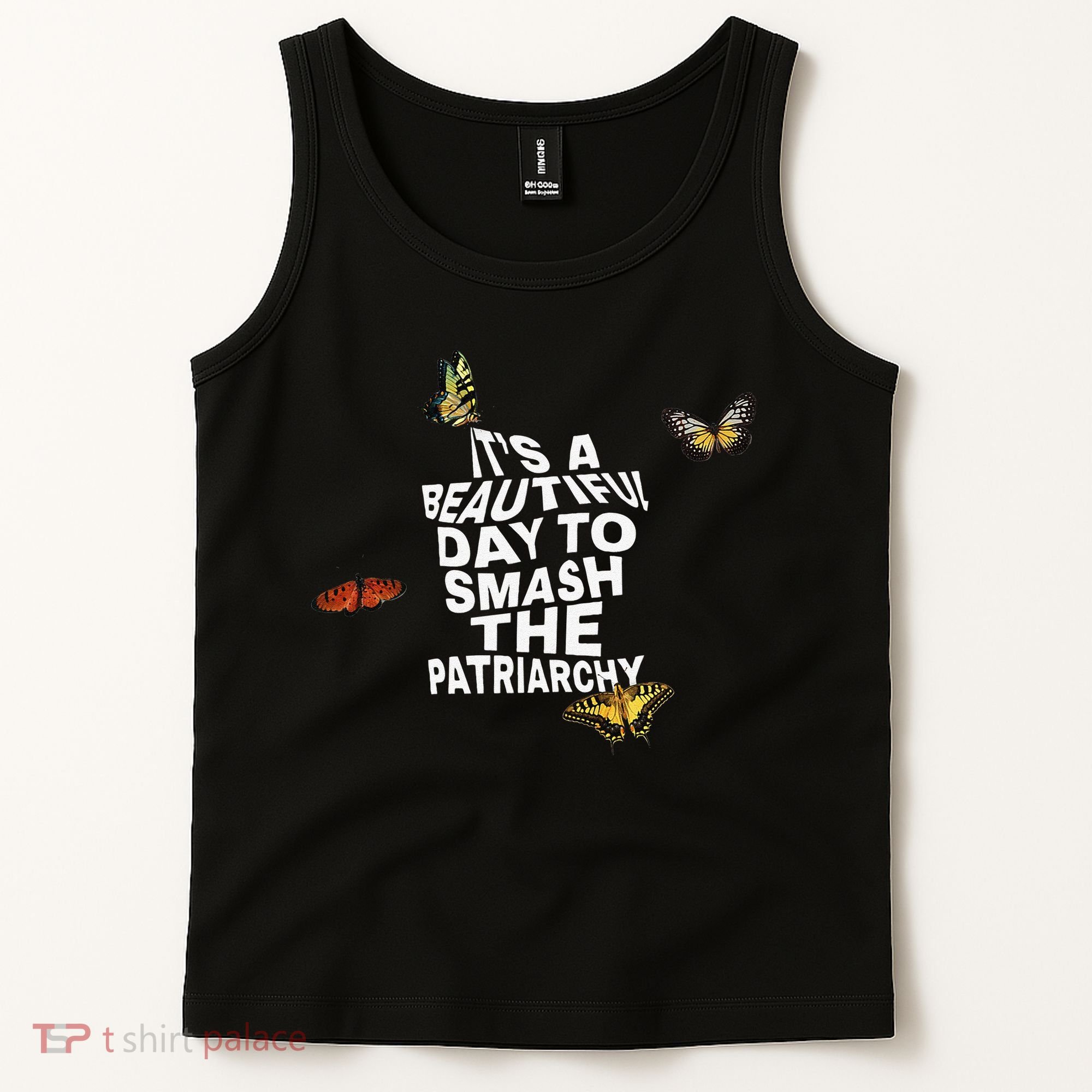Womens It's A Beautiful Day To Smash The Patriarchy Quote Feminism Tank Top