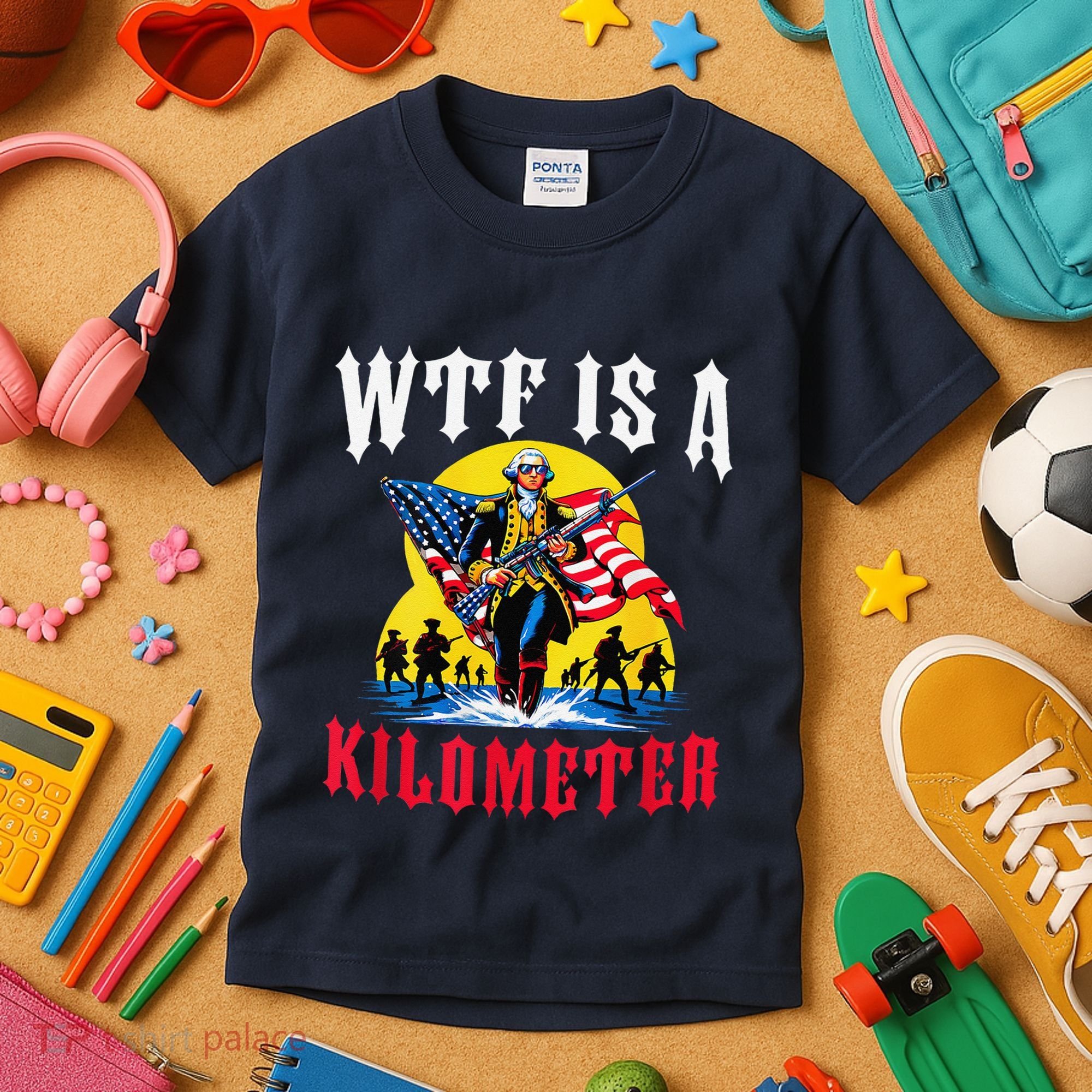 Wtf Is A Kilometer George President Kids T-Shirt