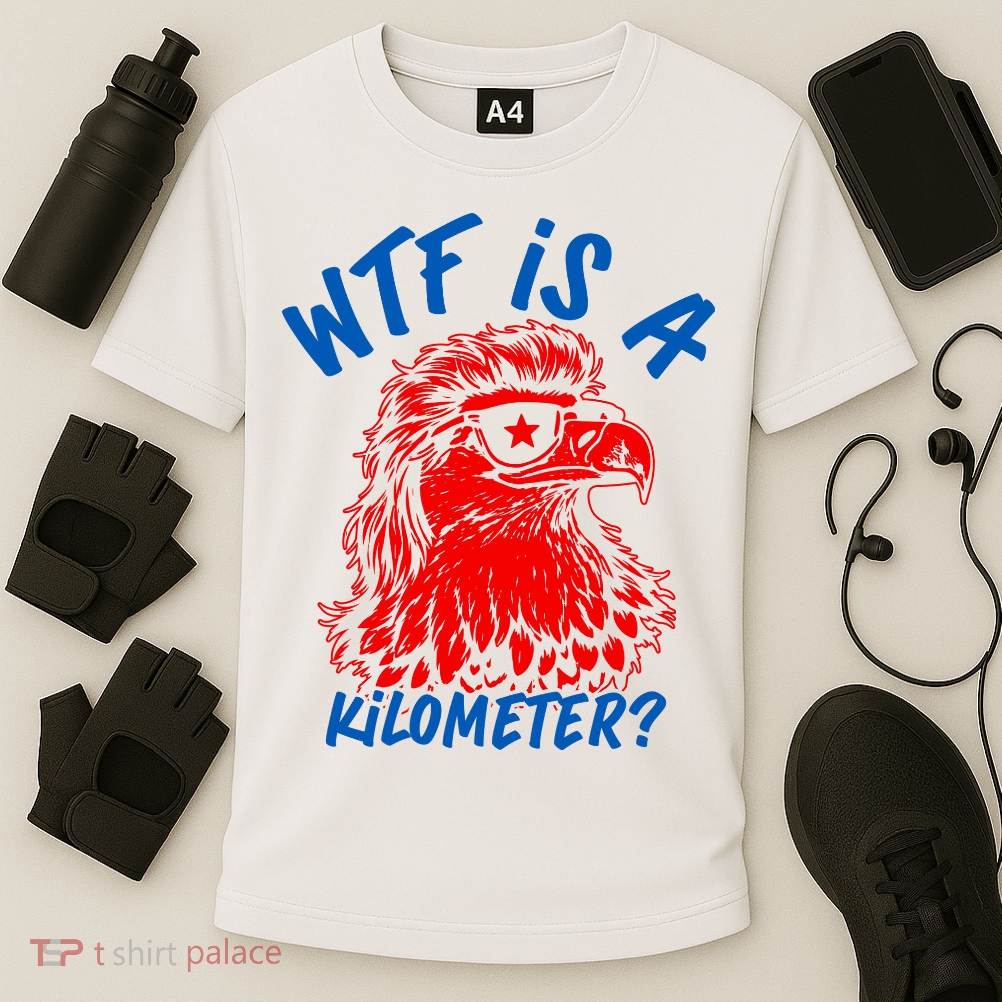 WTF Is A Kilometer? Eagle 4th Of July Cooling Performance Crew T-Shirt