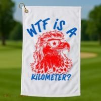 WTF Is A Kilometer? Eagle 4th Of July Golf Towel thumb 1