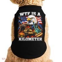 WTF Is A Kilometer? Patriotic Eagle American Graphic Doggie Tank thumb 0