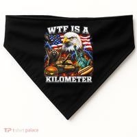 WTF Is A Kilometer? Patriotic Eagle American Graphic USA-Made Doggie Bandana thumb 0
