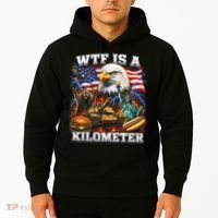 WTF Is A Kilometer? Patriotic Eagle American Graphic Hoodie thumb 2