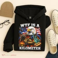 WTF Is A Kilometer? Patriotic Eagle American Graphic Hoodie thumb 4