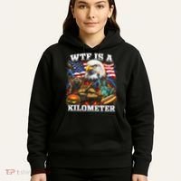 WTF Is A Kilometer? Patriotic Eagle American Graphic Hoodie thumb 5