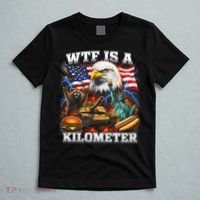 WTF Is A Kilometer? Patriotic Eagle American Graphic T-Shirt thumb 5