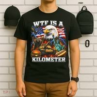 WTF Is A Kilometer? Patriotic Eagle American Graphic T-Shirt thumb 6