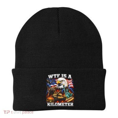 WTF Is A Kilometer? Patriotic Eagle American Graphic Beanie