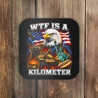 WTF Is A Kilometer? Patriotic Eagle American Graphic Coaster thumb 0