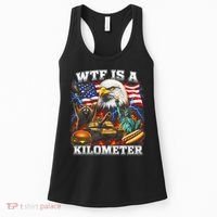 WTF Is A Kilometer? Patriotic Eagle American Graphic Women's Tank Top thumb 0
