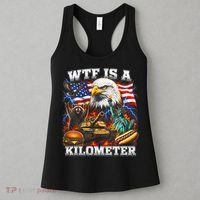 WTF Is A Kilometer? Patriotic Eagle American Graphic Women's Tank Top thumb 3